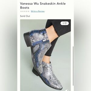 Anthropologie Vanessa Wu Snake Skin Print Booties, Sz 41, VGUC